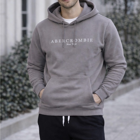 Abercrombie & Fitch Men's Charcoal Hoodie - Picture 8 of 9